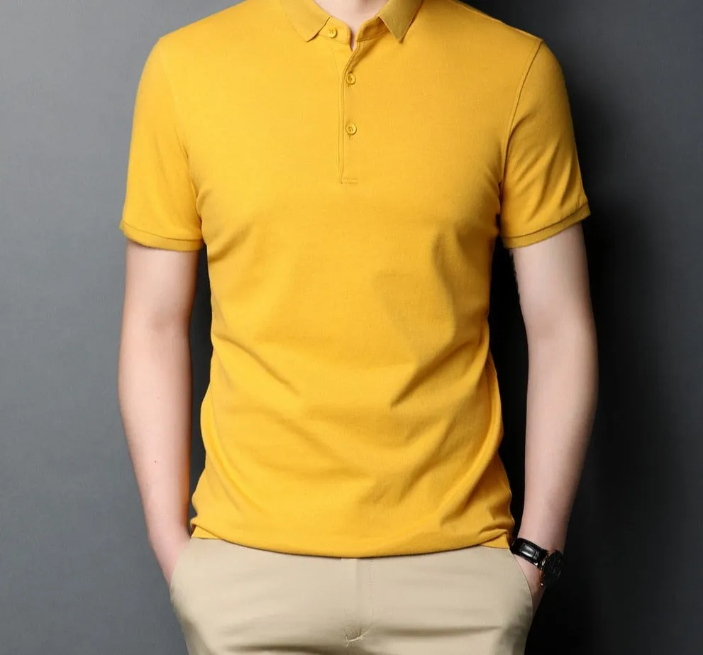 Xituodai Brand High Quality Summer Classic Pure Color Casual Short Sleeve Cotton Polo-Shirt Men Slim Soft Cool Clothing C5200S