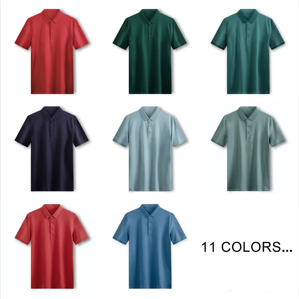 Xituodai Brand High Quality Summer Classic Pure Color Casual Short Sleeve Cotton Polo-Shirt Men Slim Soft Cool Clothing C5200S