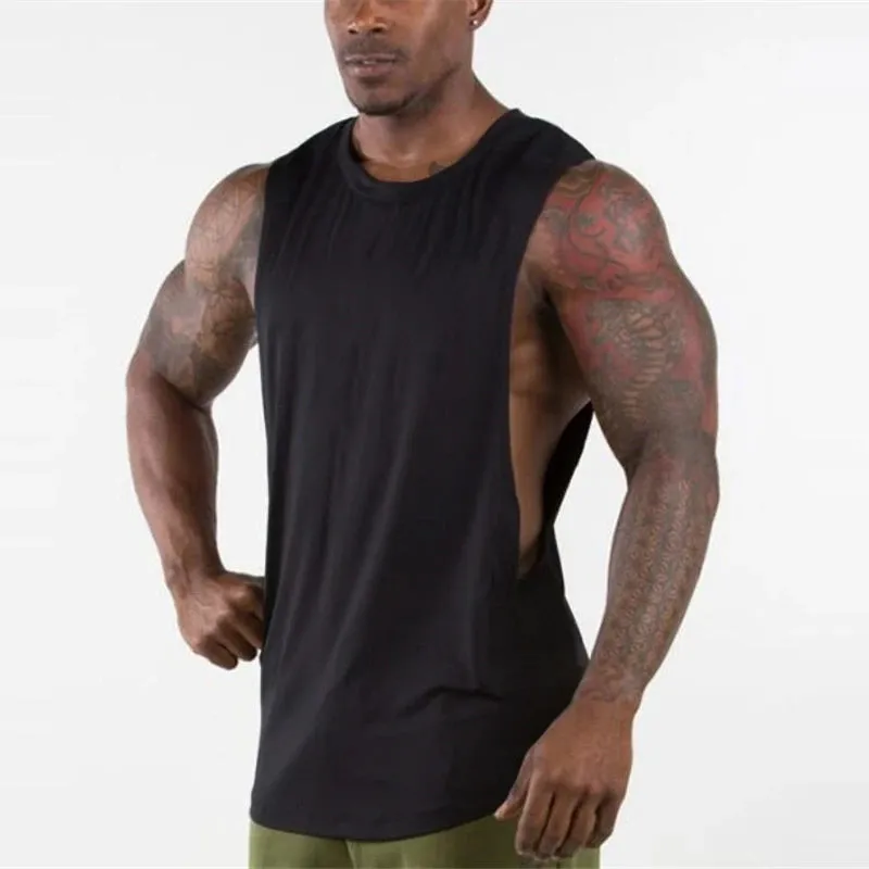 Xituodai Brand New Plain Tank Top Men Gyms Stringer Sleeveless Shirt Open Sides Blank Fitness Clothing Cotton Sportwear Muscle V