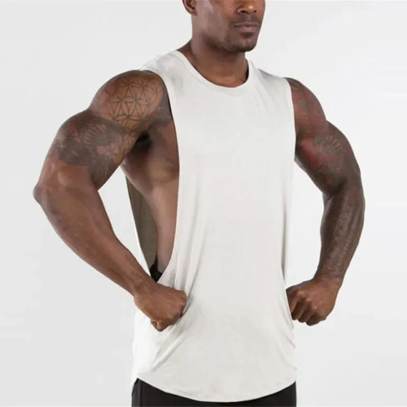 Xituodai Brand New Plain Tank Top Men Gyms Stringer Sleeveless Shirt Open Sides Blank Fitness Clothing Cotton Sportwear Muscle V