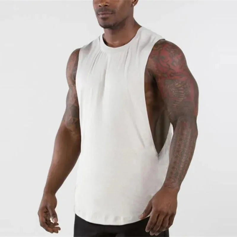 Xituodai Brand New Plain Tank Top Men Gyms Stringer Sleeveless Shirt Open Sides Blank Fitness Clothing Cotton Sportwear Muscle V