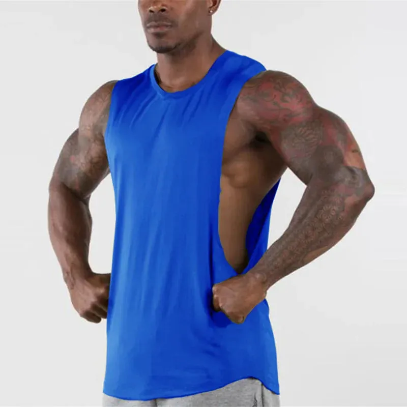 Xituodai Brand New Plain Tank Top Men Gyms Stringer Sleeveless Shirt Open Sides Blank Fitness Clothing Cotton Sportwear Muscle V