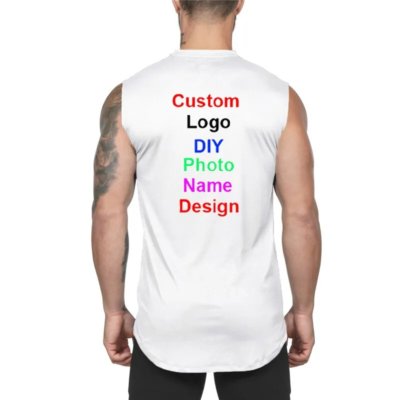 Xituodai Custom Logo Running Vest Cotton Gym Tank Top Men Sports Clothing Men Print Original Design Bodybuilding Fitness Running