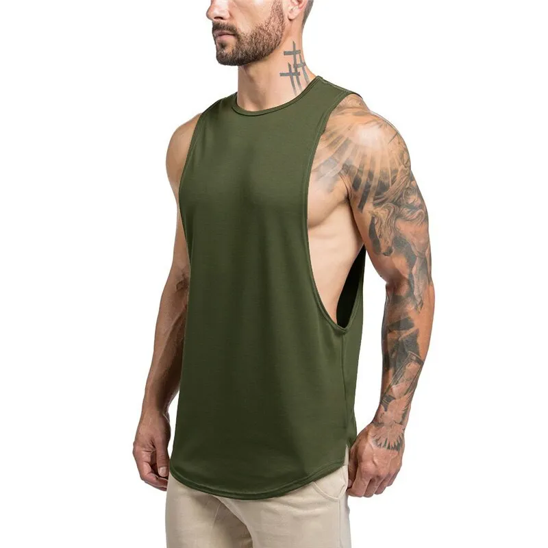 Xituodai Fitness Shark Men's Tank Top Cotton Sleeveless Sport Shirt Men Gym Wear Training Clothing t shirt Basketball Running Ve