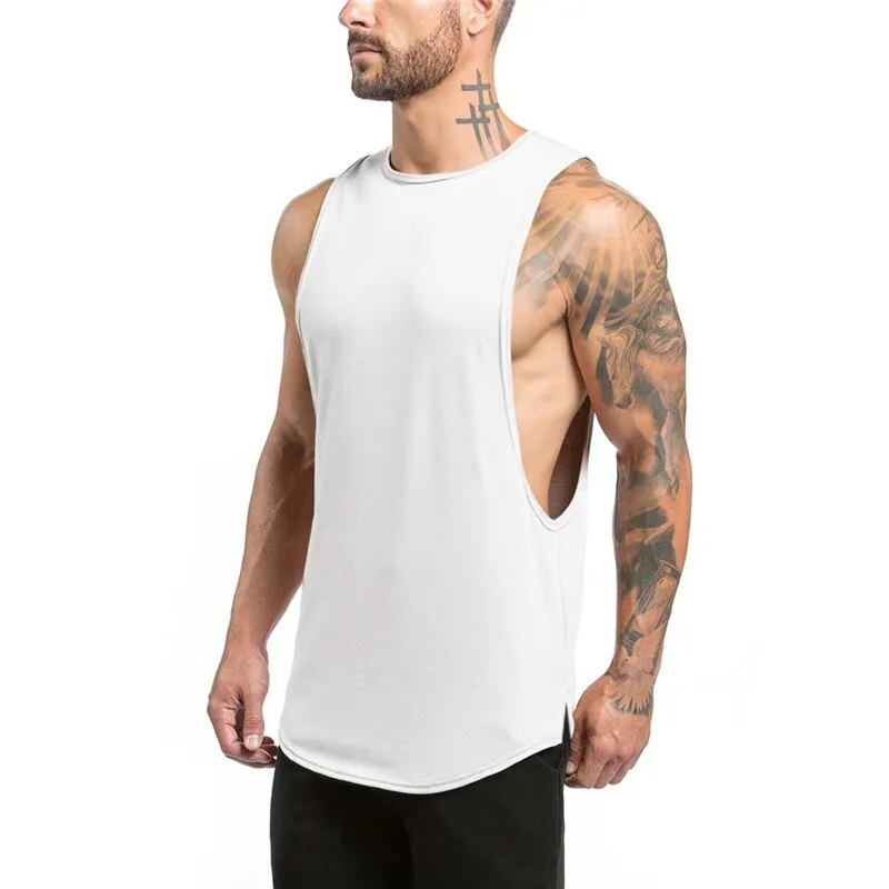 Xituodai Fitness Shark Men's Tank Top Cotton Sleeveless Sport Shirt Men Gym Wear Training Clothing t shirt Basketball Running Ve