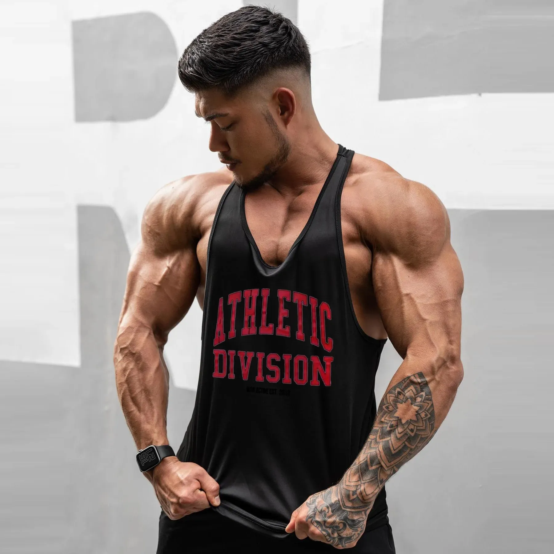 Xituodai New Bodybuilding Tank Top Men Gym Fitness Workout Cotton Sleeveless Shirt Clothing Male Casual Stringer Singlet Black V