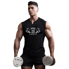 Xituodai New Men V-neck Sports Tank Top Cotton Summer Muscle Vest Gym Clothing Bodybuilding Sleeveless Shirt Workout Fitness Sin