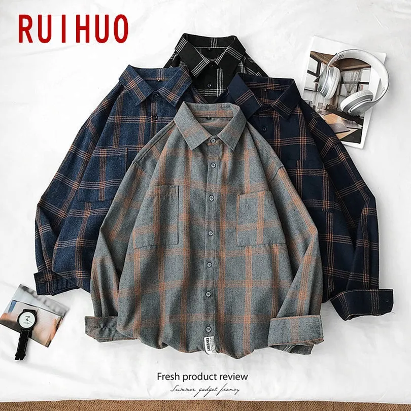 Xituodai Plaid Casual Shirts For Men Clothing Black Plaid Shirt Men Long Sleeve Shirt For Men Fasion M-5XL 2022 New Arrival